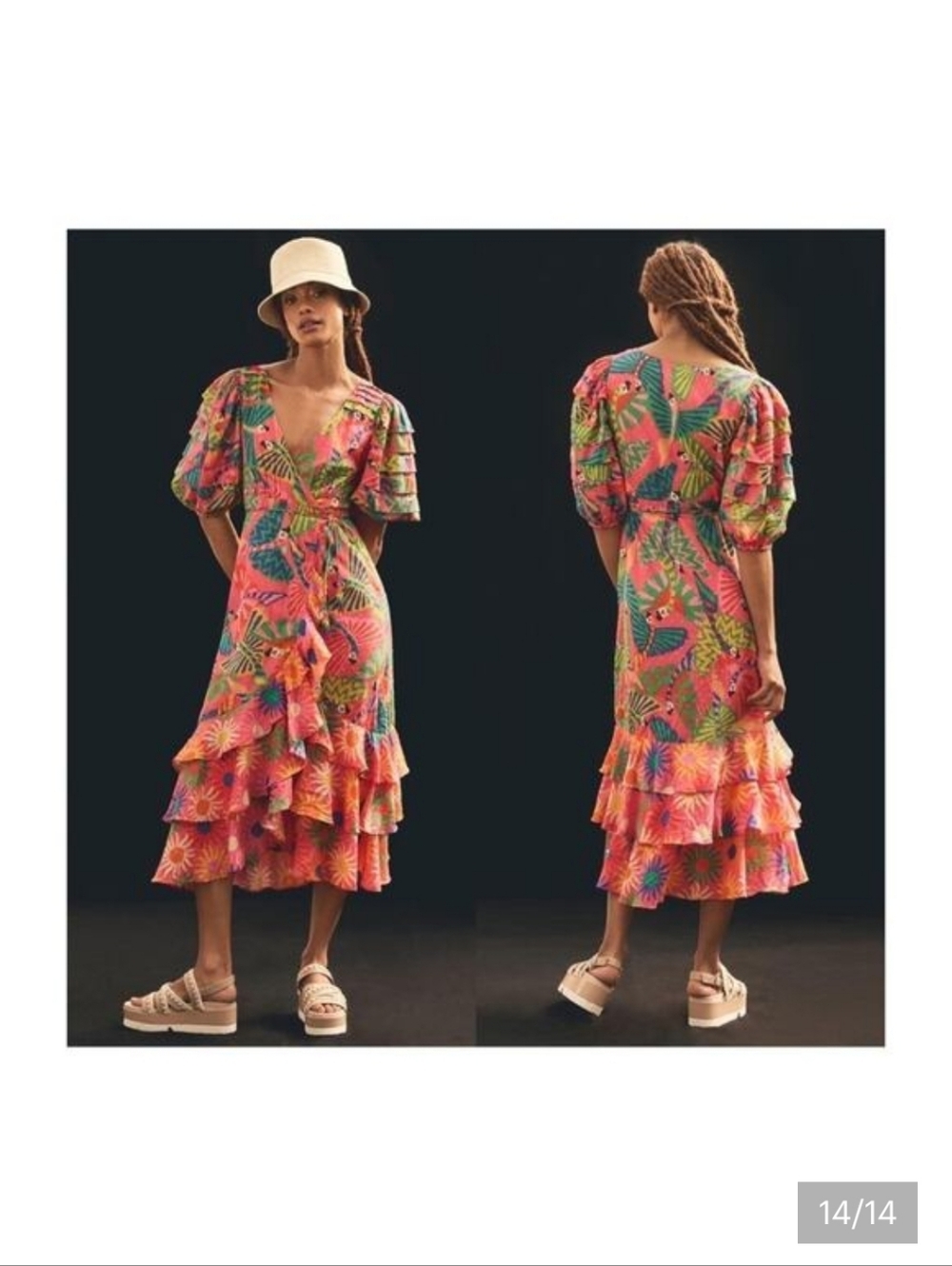FARM Rio Macaw Ruffled Wrap Dress - Picture 3 of 7